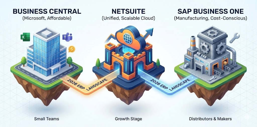 Business Central vs NetSuite vs SAP Business One_ Complete 2026 Comparison for Businesses