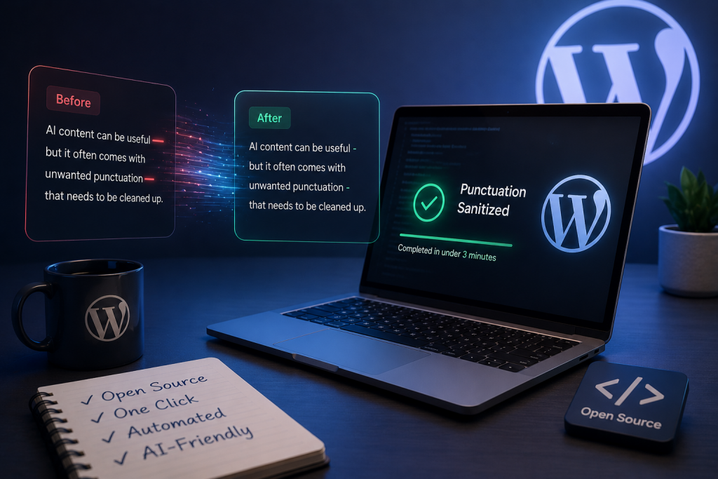 How We Built an Open-Source WordPress Plugin to Automate AI Punctuation Sanitization in Under 3 Minutes